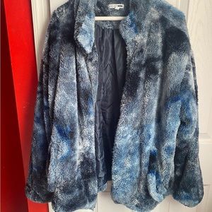 Fashion Nova Keep it Cozy Sherpa Jacket (Blue/Combo)